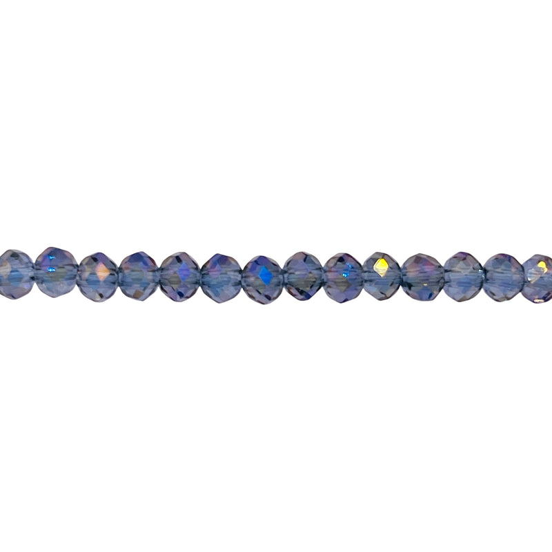 4mm Thunder Polish Glass Crystal Roundel Cut Magic Purple