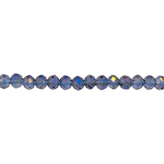 4mm Thunder Polish Glass Crystal Roundel Cut Magic Purple