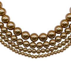 6mm Round Thunder Polish Glass Pearl Dark Gold
