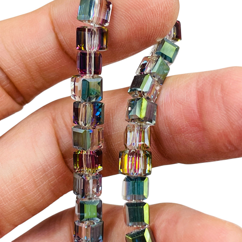6mm Cube Glass Crystal Violet Dream