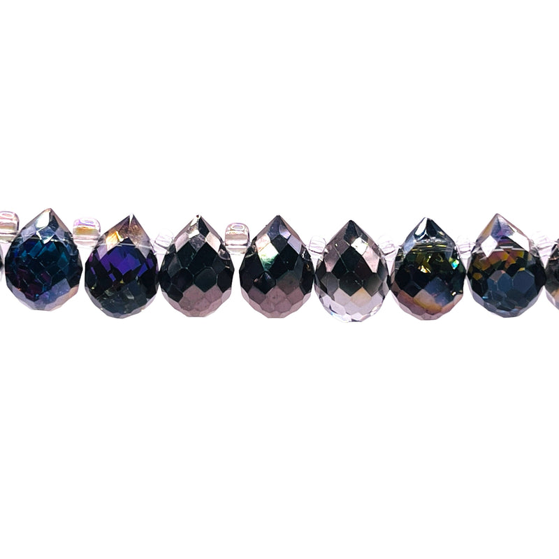 10x8mm Teardrop Glass Crystal Dark Violet Dream