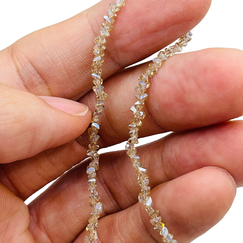 2.5mm Triangle Glass Crystal Silver Champagne