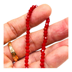 4mm Thunder Polish Glass Crystal Roundel Cut Ruby Jade