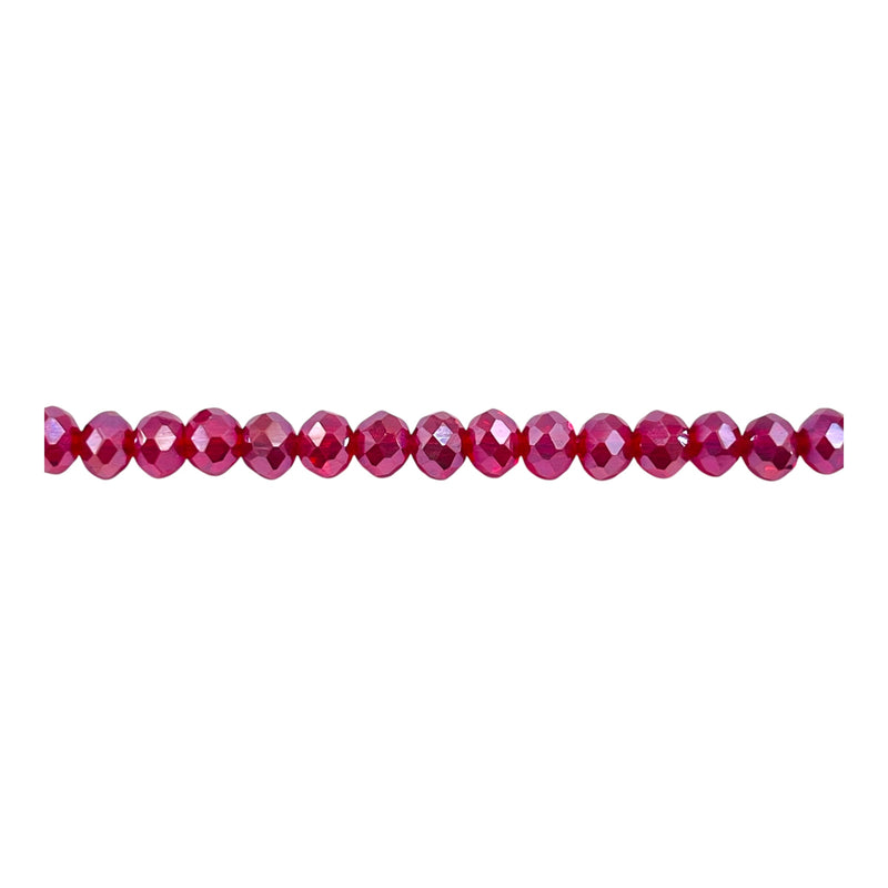 4mm Thunder Polish Glass Crystal Roundel Cut Med Siam AB