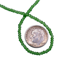 2mm Thunder Polish Glass Crystal Roundel Cut Peridot