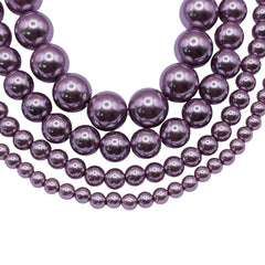 3mm Round Thunder Polish Glass Pearl Viola