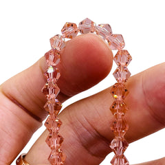 6mm Thunder Polish Glass Crystal Bicone Peach