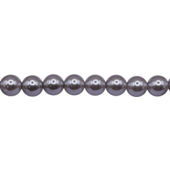 6mm Round Thunder Polish Glass Pearl Silver