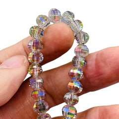 8mm Lantern Glass Crystal Green Blossom