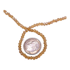 3mm Thunder Polish Glass Crystal Roundel Cut Gold Champagne AB
