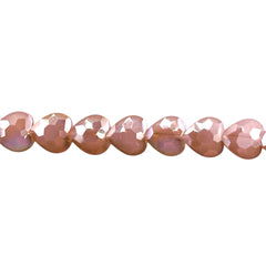 8mm Heart Glass Crystal Blue Beige