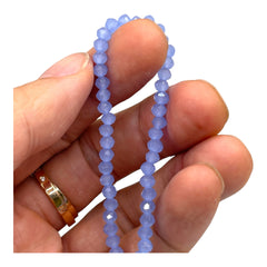 4mm Thunder Polish Glass Crystal Roundel Cut Lt. Sapphire Jade