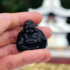 Obsidian Happy Buddha