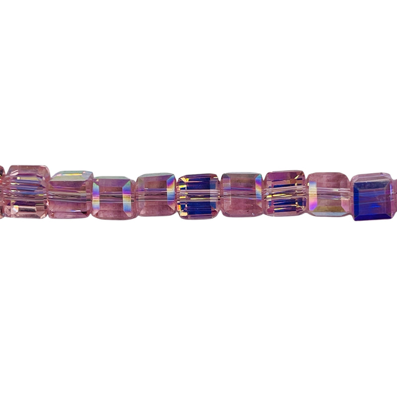 6mm Cube Glass Crystal Lt. Peach AB