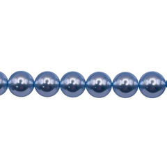 8mm Round Thunder Polish Glass Pearl Blue