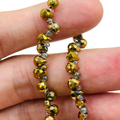 6x4mm Teardrop Glass Crystal Gold