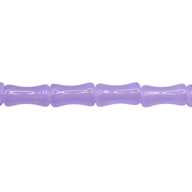 12x6mm Bamboo Glass Crystal Lt. Lavender Jade