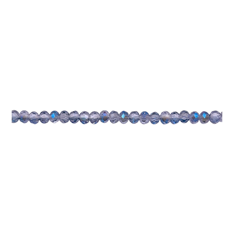 3mm Thunder Polish Glass Crystal Roundel Cut Blue Magic
