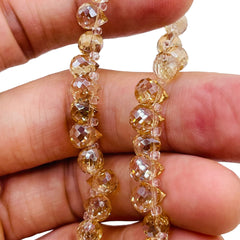 8x6mm Teardrop Glass Crystal Gold Champagne