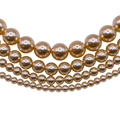 4mm Round Thunder Polish Glass Pearl Medium Gold