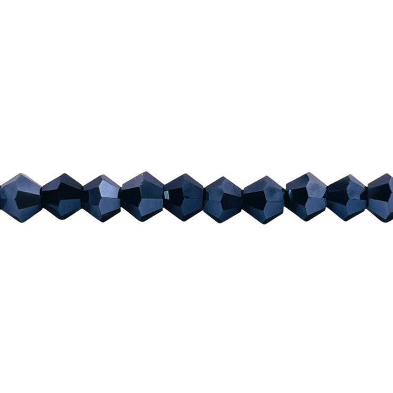 6mm Thunder Polish Glass Crystal Bicone Gun Metal