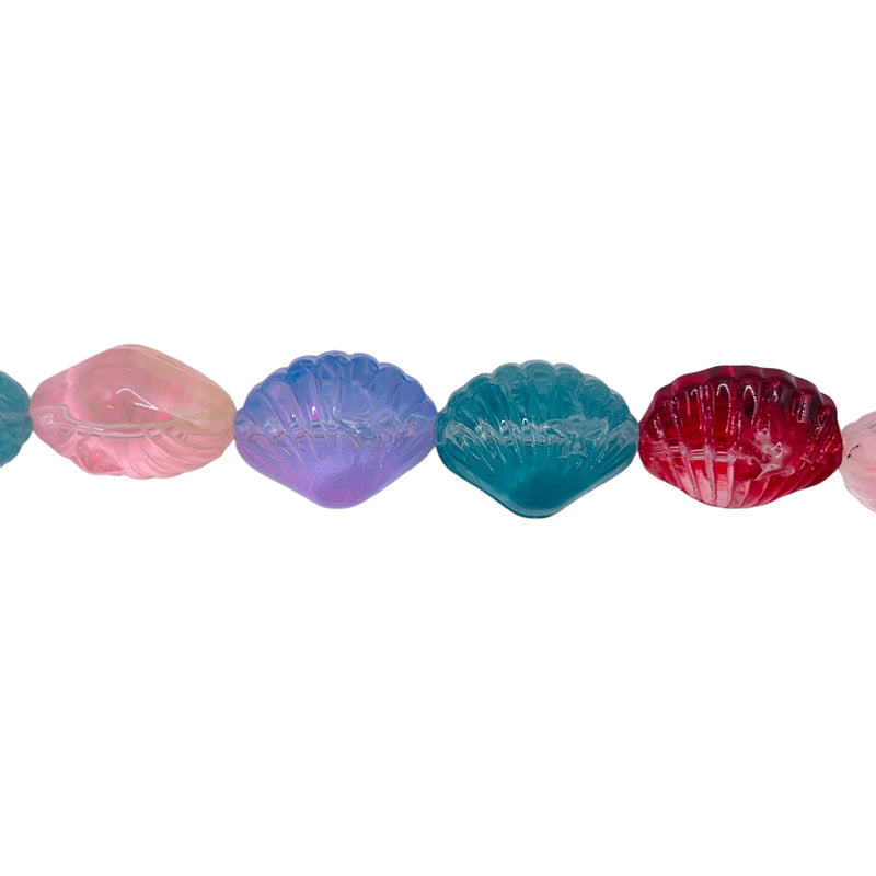 16x12mm Seashell Glass Rainbow