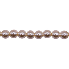 6mm Round Thunder Polish Glass Pearl Light Gold