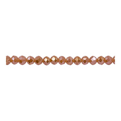 4mm Thunder Polish Glass Crystal Roundel Cut Gold Amber Jade