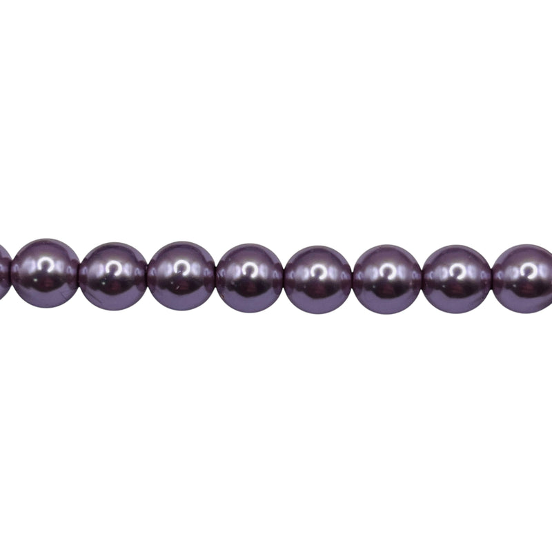 6mm Round Thunder Polish Glass Pearl Viola