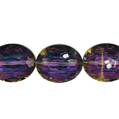24x20mm Flat Oval Glass Crystal Violet Dream