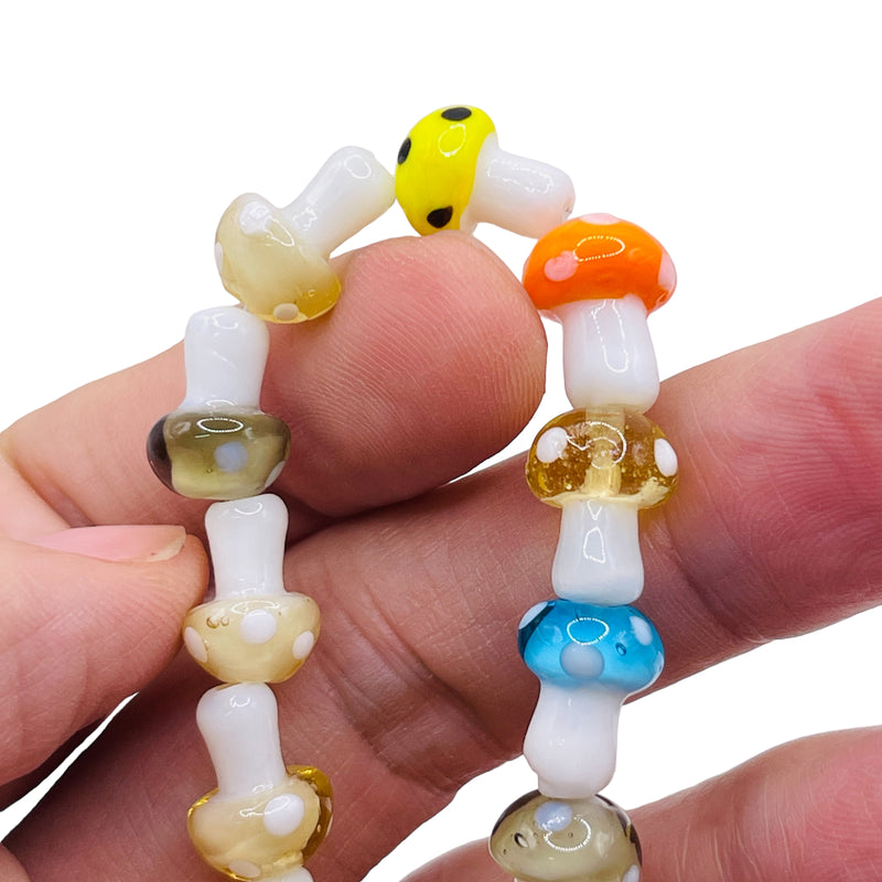 13x10mm Mushroom Lampwork Glass