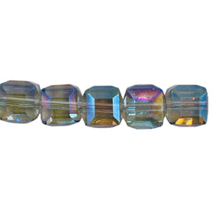 10mm Cube Glass Crystal Magic Green