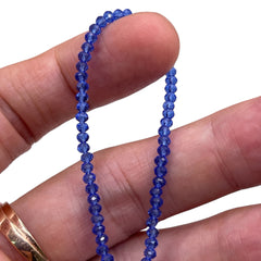 3mm Thunder Polish Glass Crystal Roundel Cut Sapphire