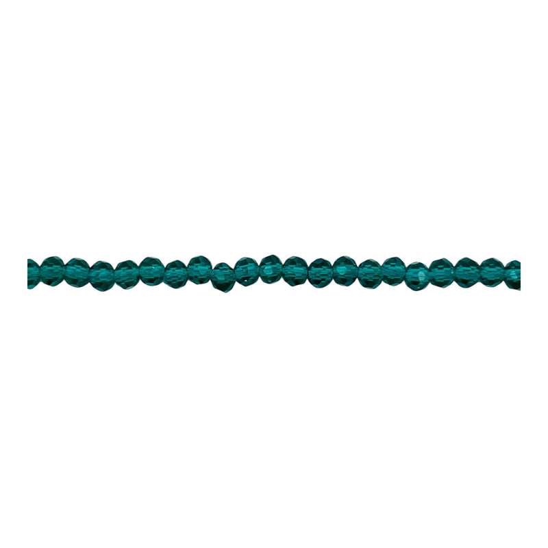3mm Thunder Polish Glass Crystal Roundel Cut Green Zircon