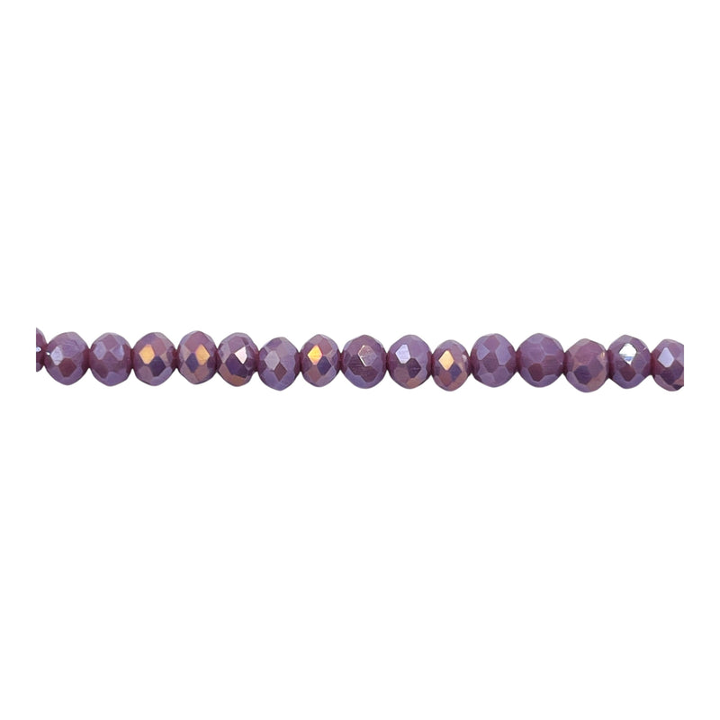 4mm Thunder Polish Glass Crystal Roundel Cut Plum AB