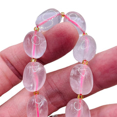 12 to 18mm Smooth Nugget Rose Quartz