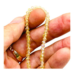 4mm Thunder Polish Glass Crystal Roundel Cut Magic Gold