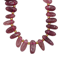 9-13mm Chips Cherry Quartz side drilled