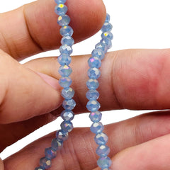 4mm Thunder Polish Glass Crystal Roundel Lt. Sapphire Jade GA