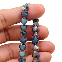 8mm Heart Glass Crystal Shadow