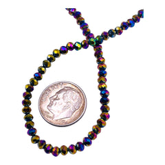 3mm Thunder Polish Glass Crystal Roundel Cut Rainbow Light