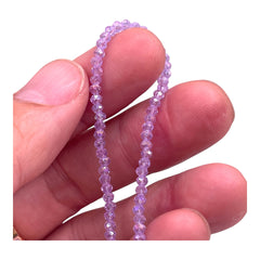 3mm Thunder Polish Glass Crystal Roundel Cut Lt. Purple AB
