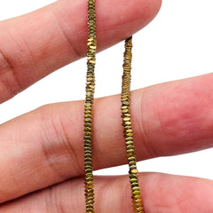 Beadorea Live: BL12 2x1mm Square Disc Hematite Gold