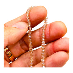 3mm Thunder Polish Glass Crystal Roundel Cut Silver Champagne AB