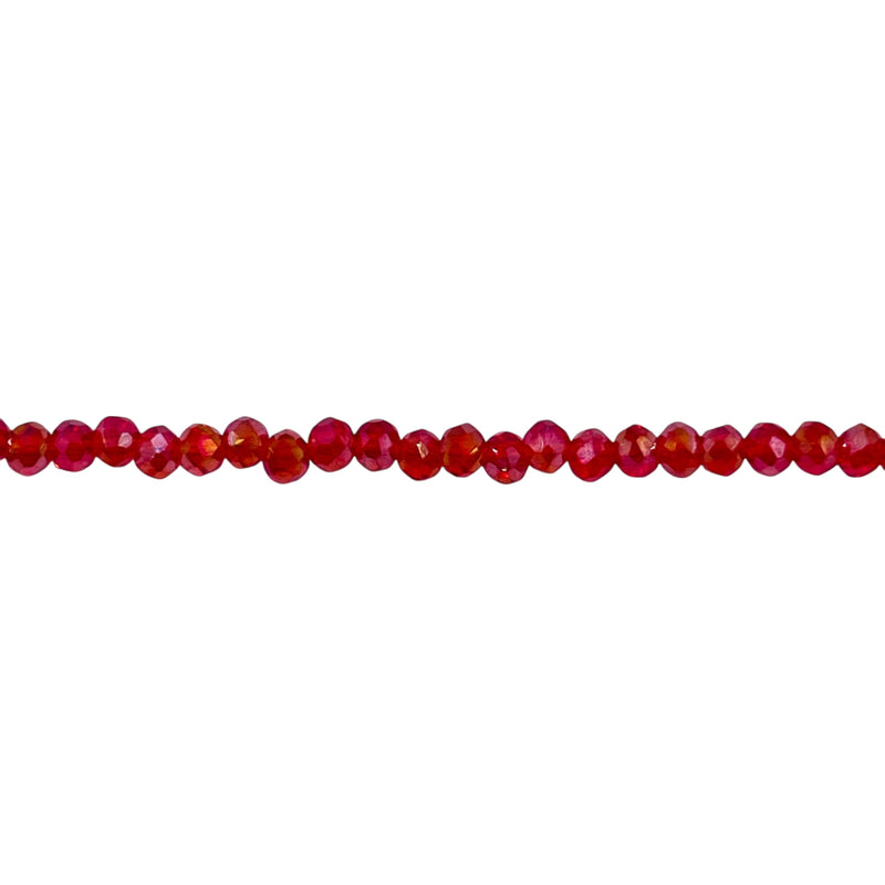3mm Thunder Polish Glass Crystal Roundel Cut Red AB