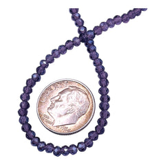 3mm Thunder Polish Glass Crystal Roundel Cut Violet AB