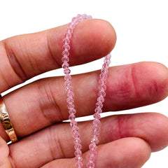 3mm Thunder Polish Glass Crystal Roundel Cut Rosaline