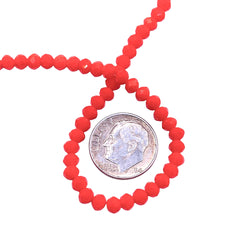 4mm Thunder Polish Glass Crystal Roundel Cut Orange Jade