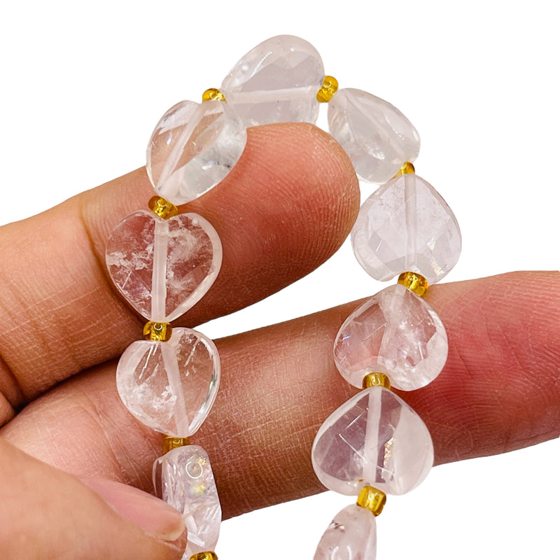 12mm Heart Cut Clear Quartz