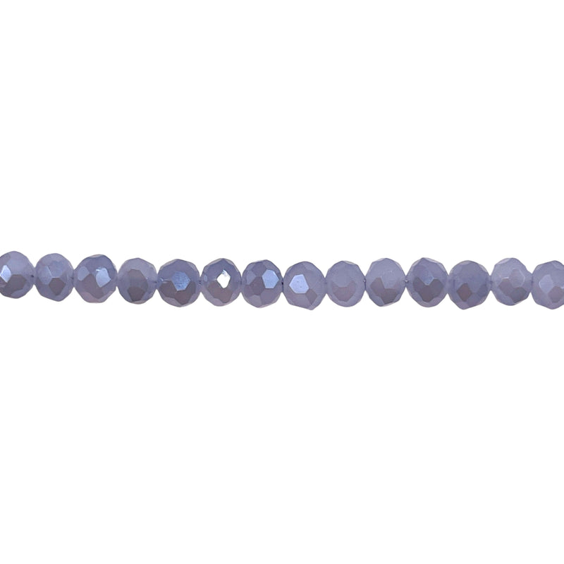 4mm Thunder Polish Glass Crystal Roundel Gray Blue